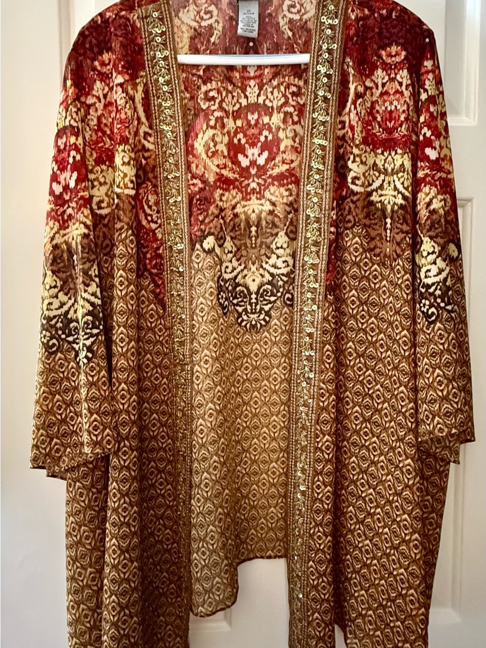 Catherines Red and Gold Velvet Embellished Tunic